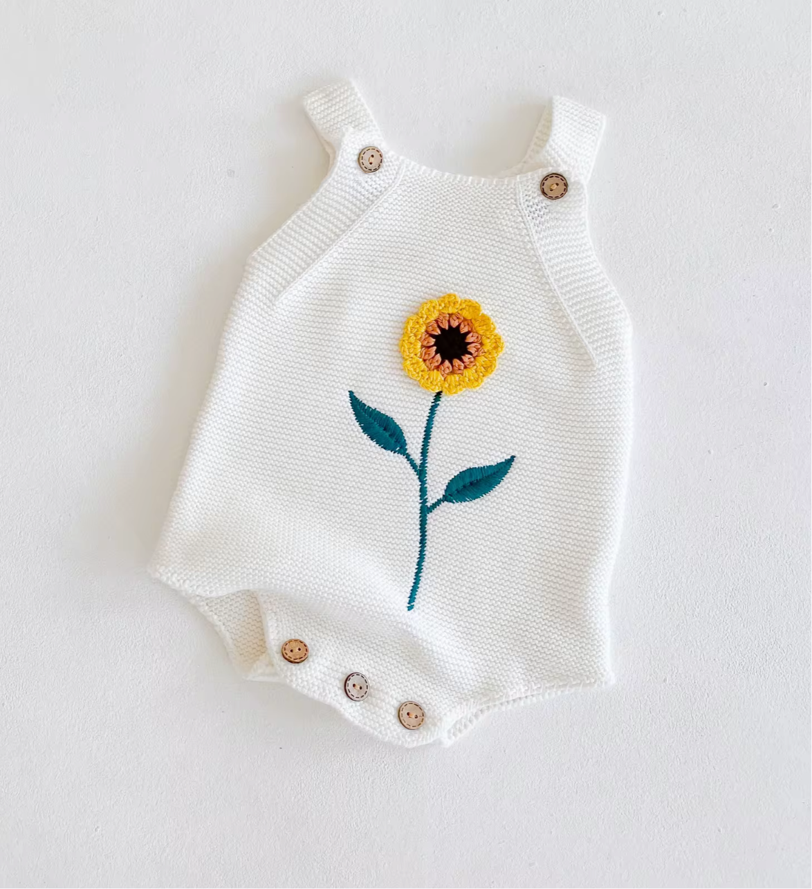 Knitted Romper White