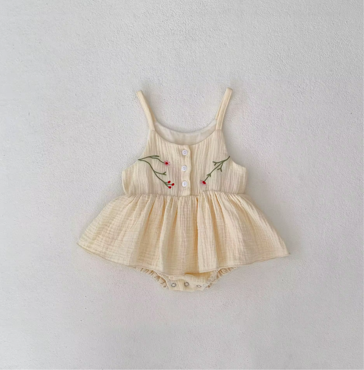 Embroidered Dress Cream
